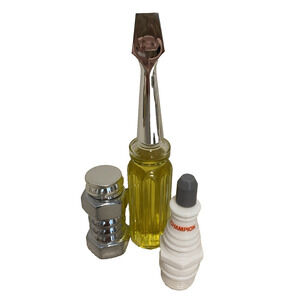 New Vtg Avon Decorative Workman Tool Kit 3pc -Big Bolt-One Good Turn -Spark Plug